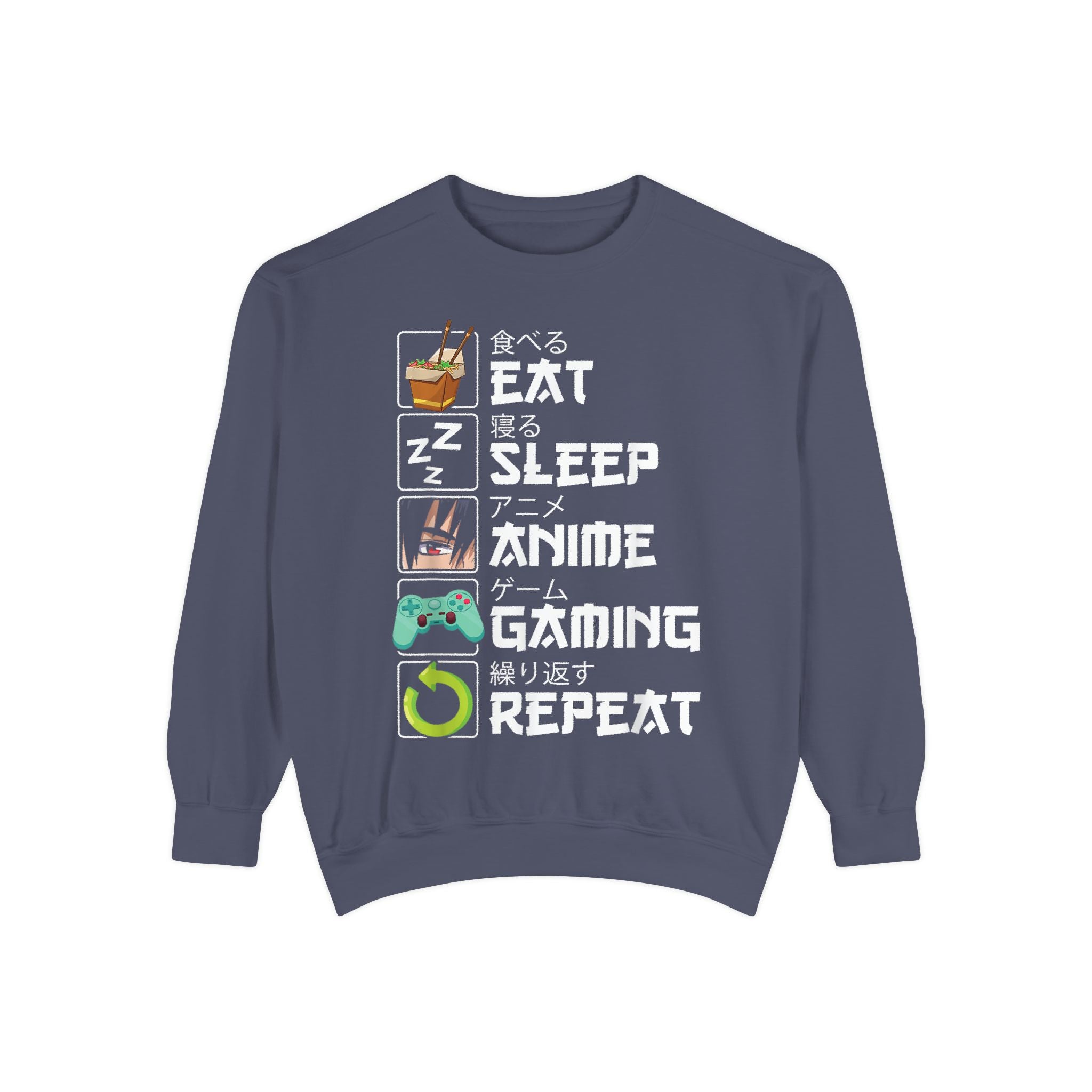 Anime Eat Sleep Anime Gaming Repeat – Funny Anime Gamer Sweatshirt