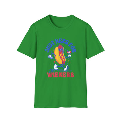 Hotdog 4th of July Just Here for the Weiners T-Shirt