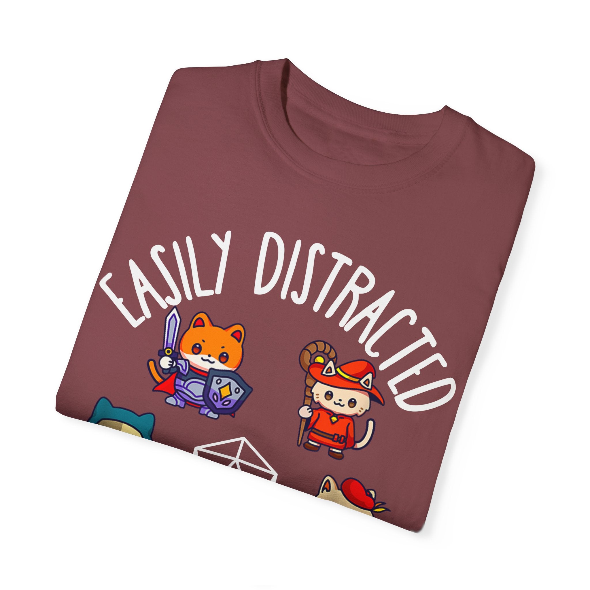 Easily Distracted by Cats and Side Quests T-shirt