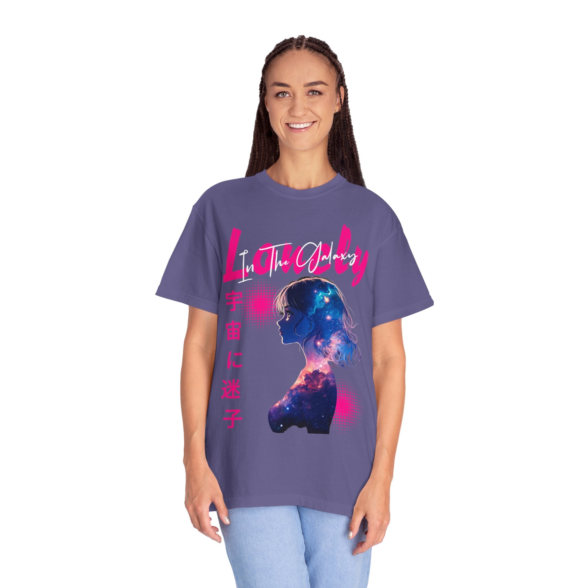 Lonely Space Galaxy Anime Girl T-shirt