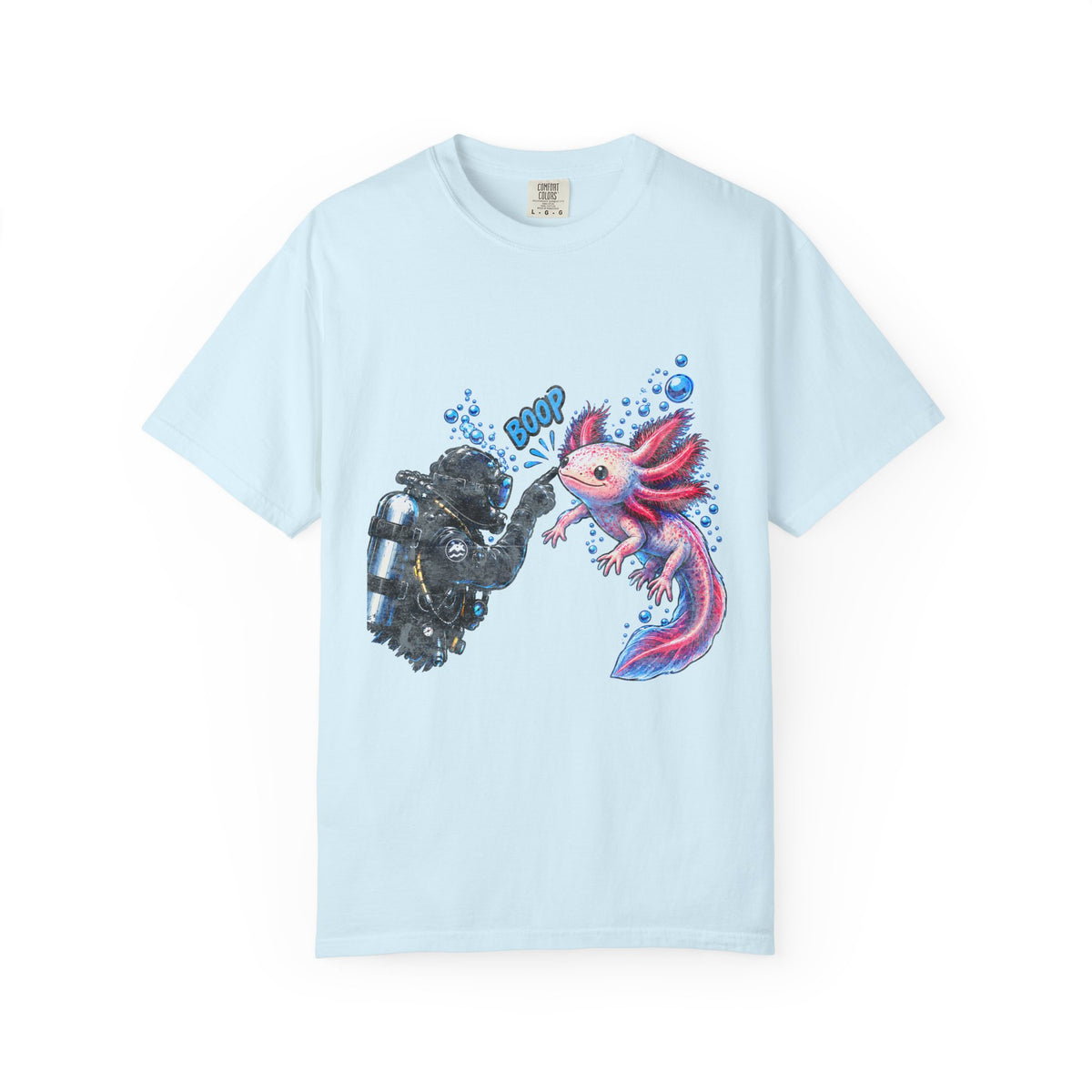 Axolotl Scuba Diver Shirt, Funny Boop The Snoot Tee, Cute Amphibian Lover Gift, Ocean Animal Apparel | Comfort Colors® T-Shirt