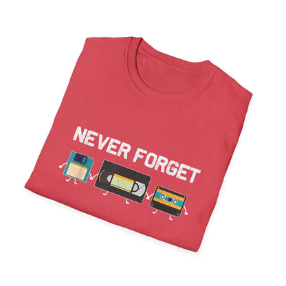 VHS Tape Cassette Floppy Disk – Never Forget Retro T-Shirt