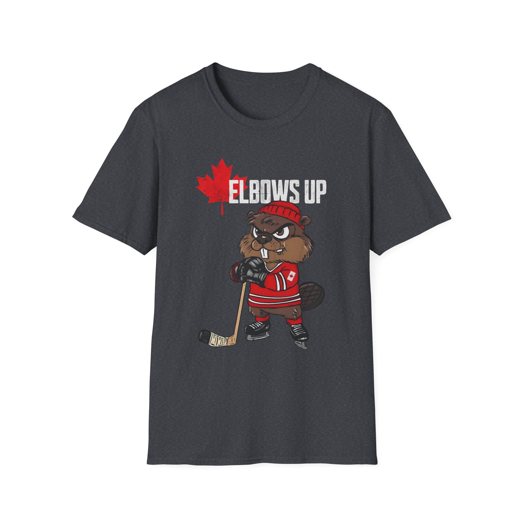 Beaver Hockey Elbows Up Canada Graphic Shirt