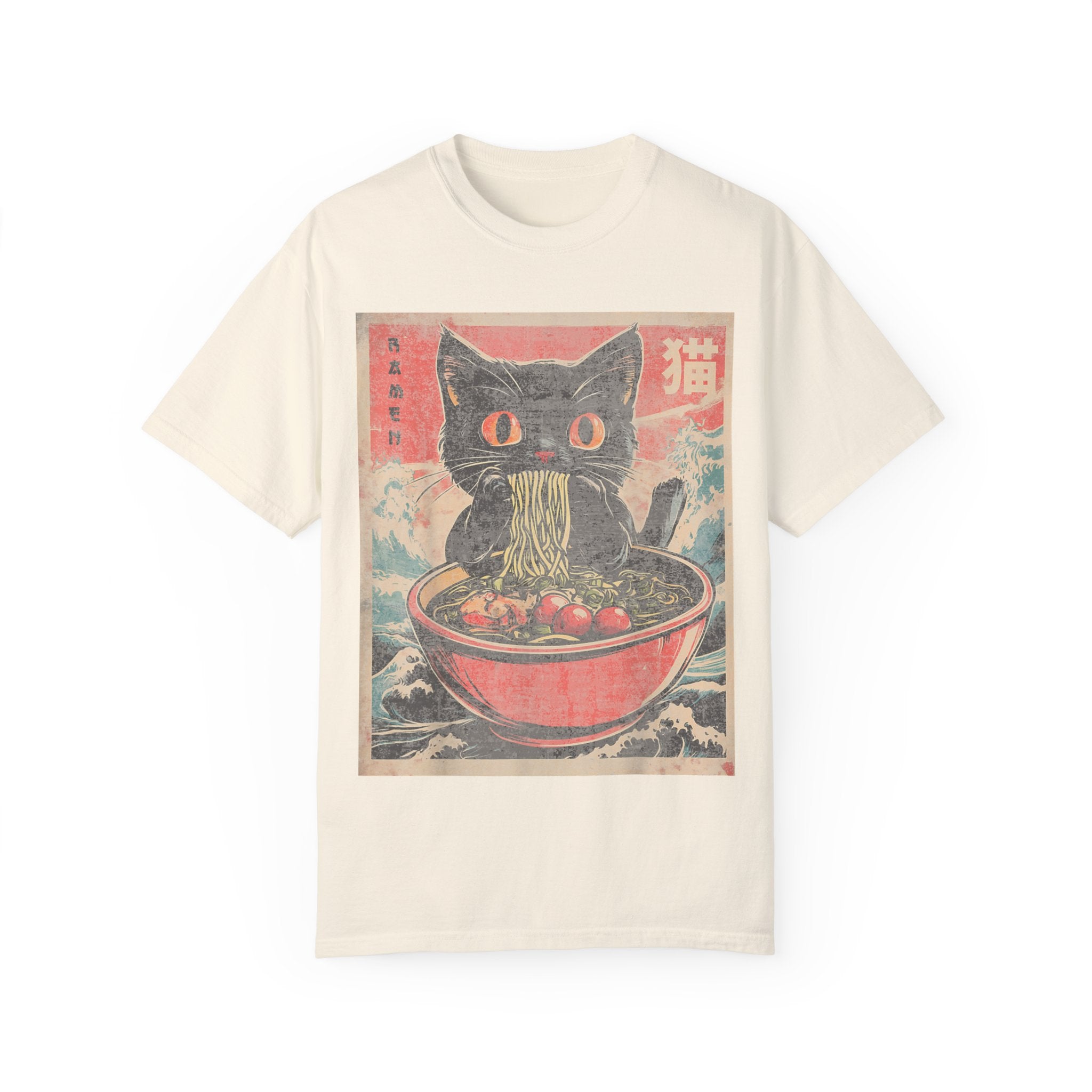 Anime Cat Eating Ramen – Japanese Kawaii Neko Food  T-shirt