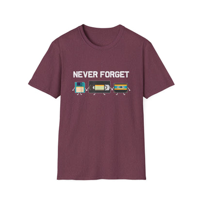 VHS Tape Cassette Floppy Disk – Never Forget Retro T-Shirt
