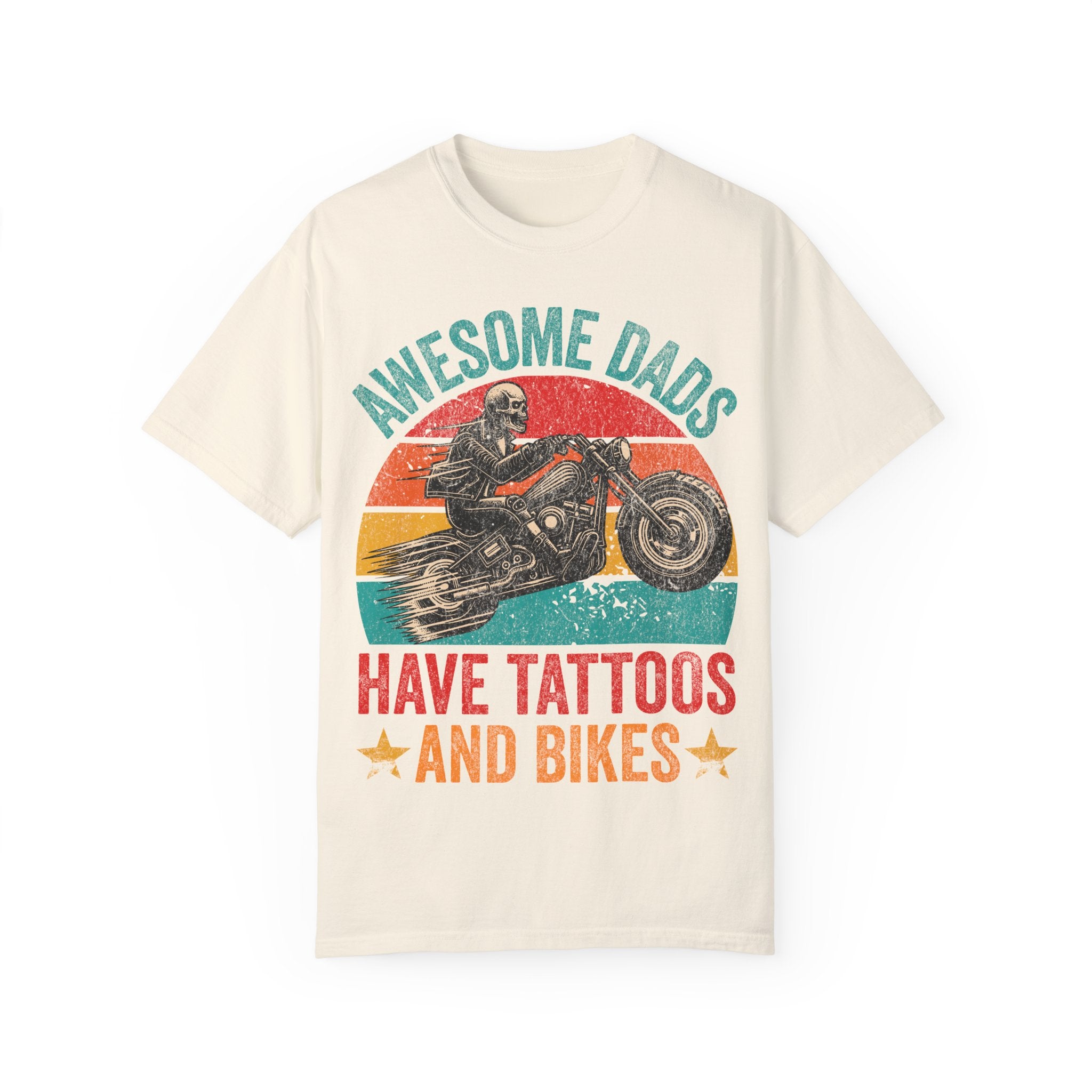 Awesome Dads Have Tattoos and Bikes – Father’s Day Biker T-shirt