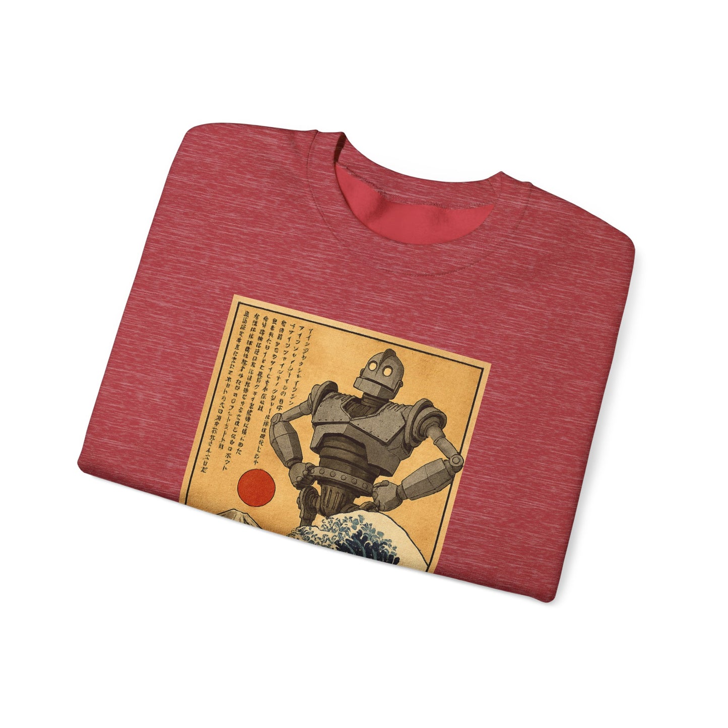 Mecha Shadows Over Fuji Retro Anime Sweatshirt
