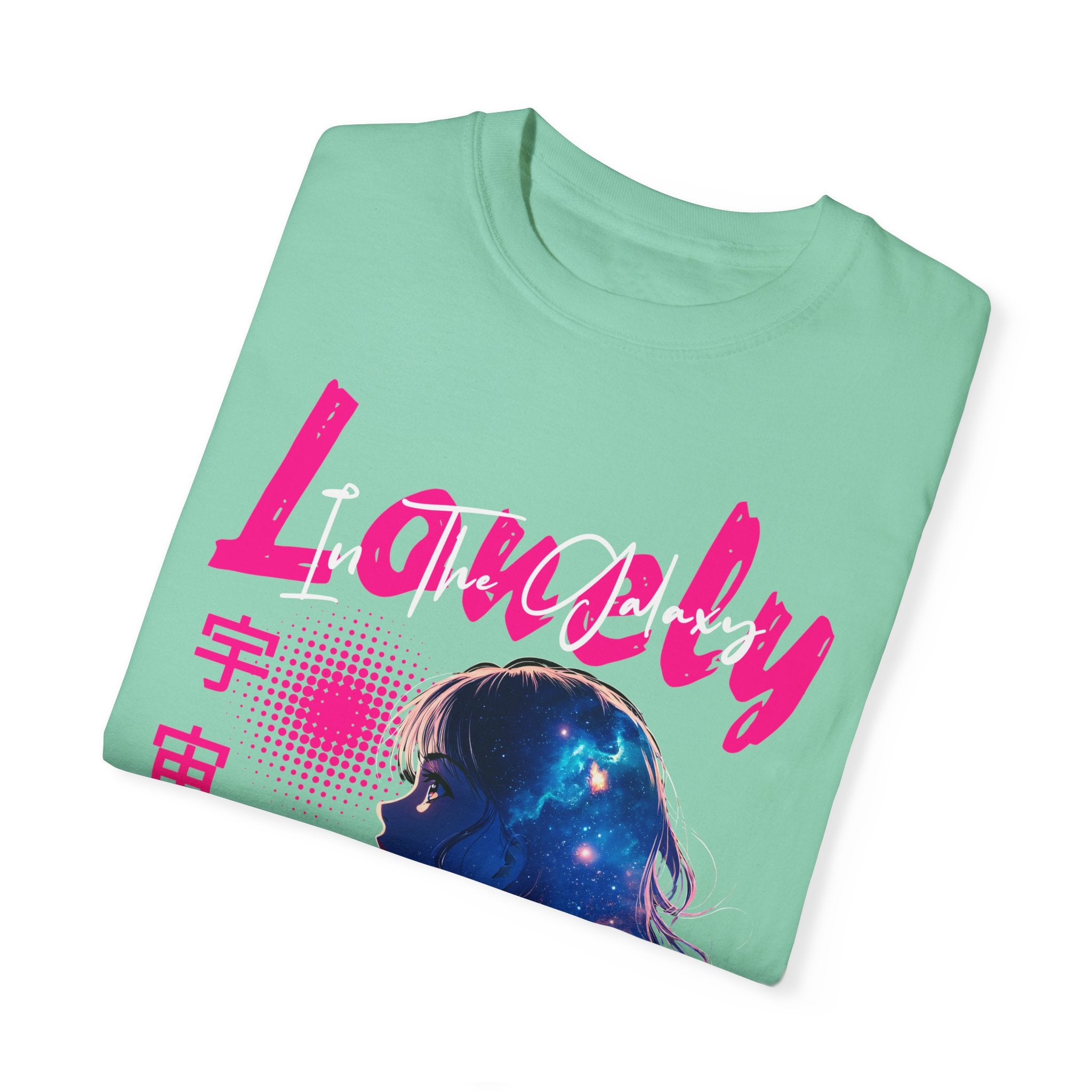 Lonely Space Galaxy Anime Girl T-shirt