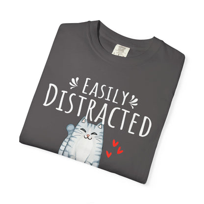 Easily Distracted by Books and Cats T-shirt