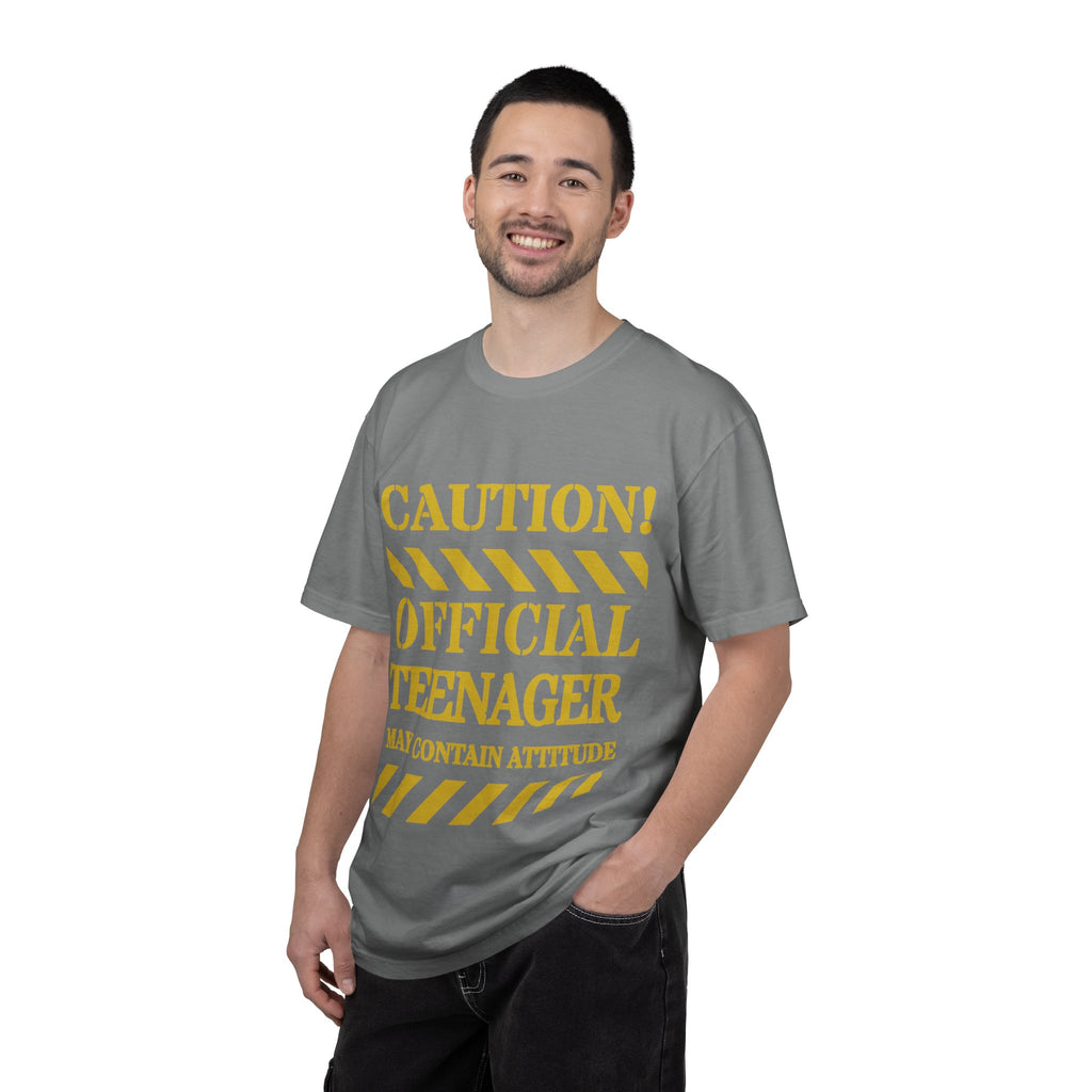 Caution! Official Teenager T-Shirt — 'May Contain Attitude' Youth Graphic Tee
