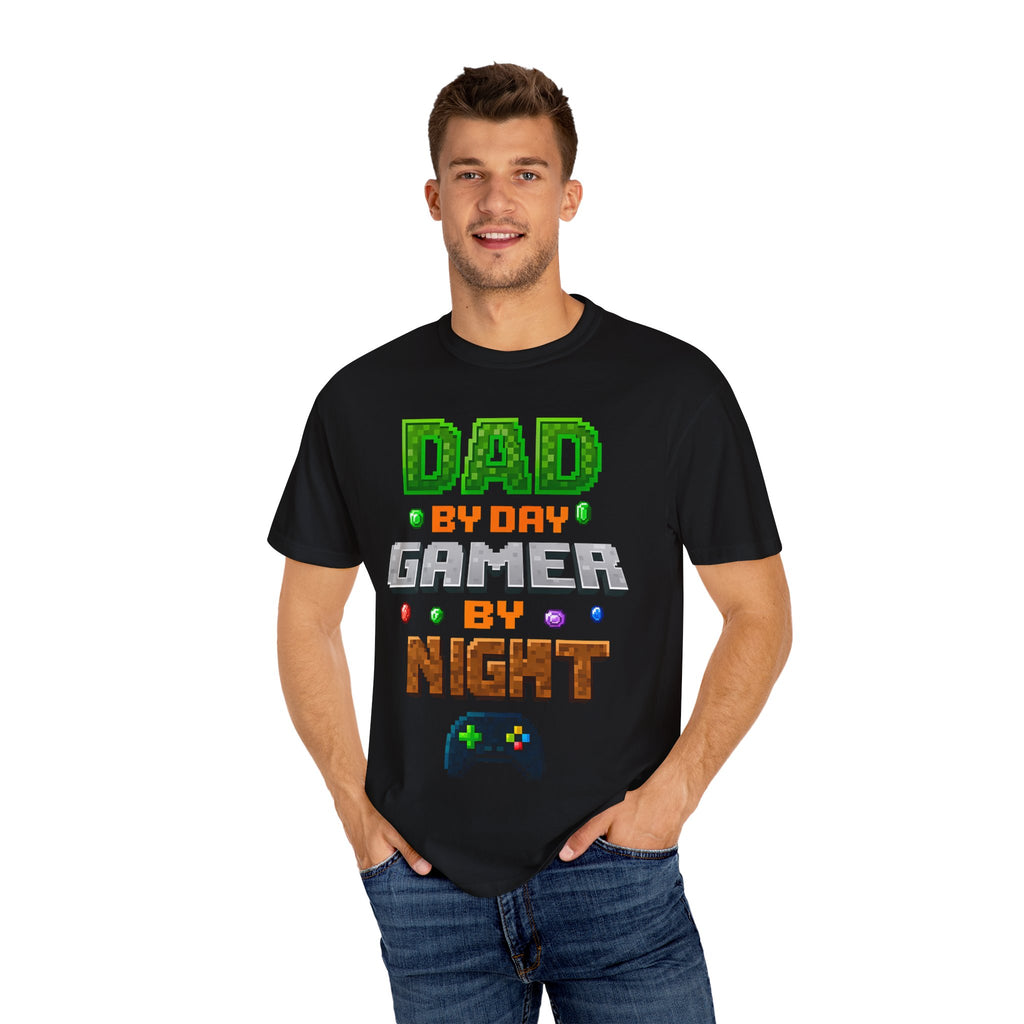 Dad By Day, Gamer By Night – Pixel Hero T-shirt