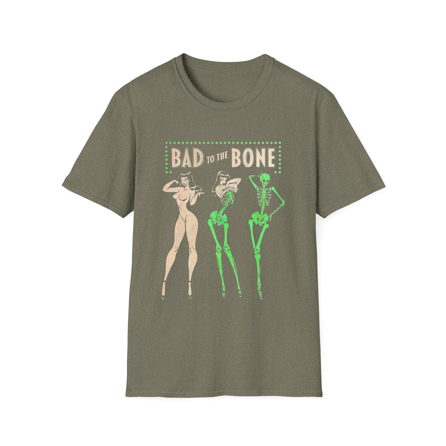 Bad to the Bone Halloween Skeleton Woman Baddie T-Shirt