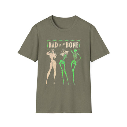 Bad to the Bone Halloween Skeleton Woman Baddie T-Shirt