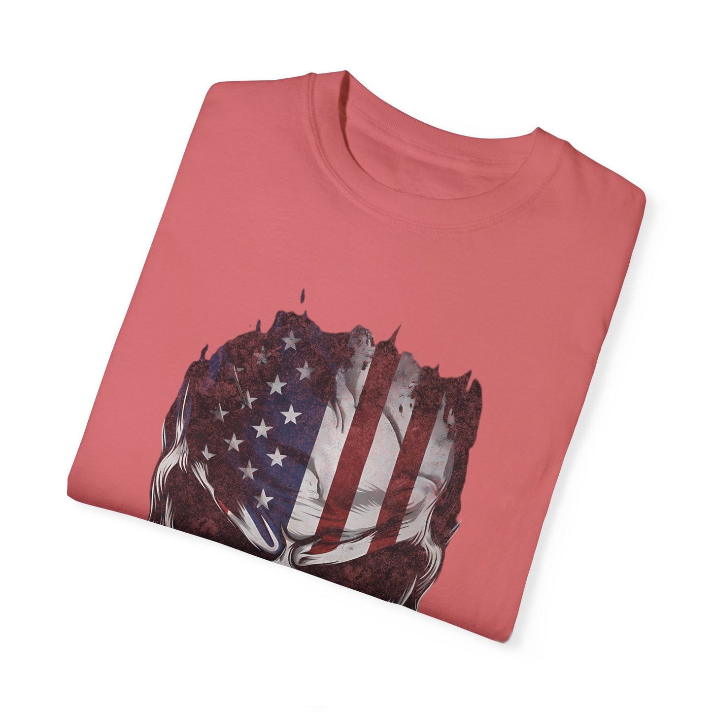 America Skull Face US Flag T-shirt