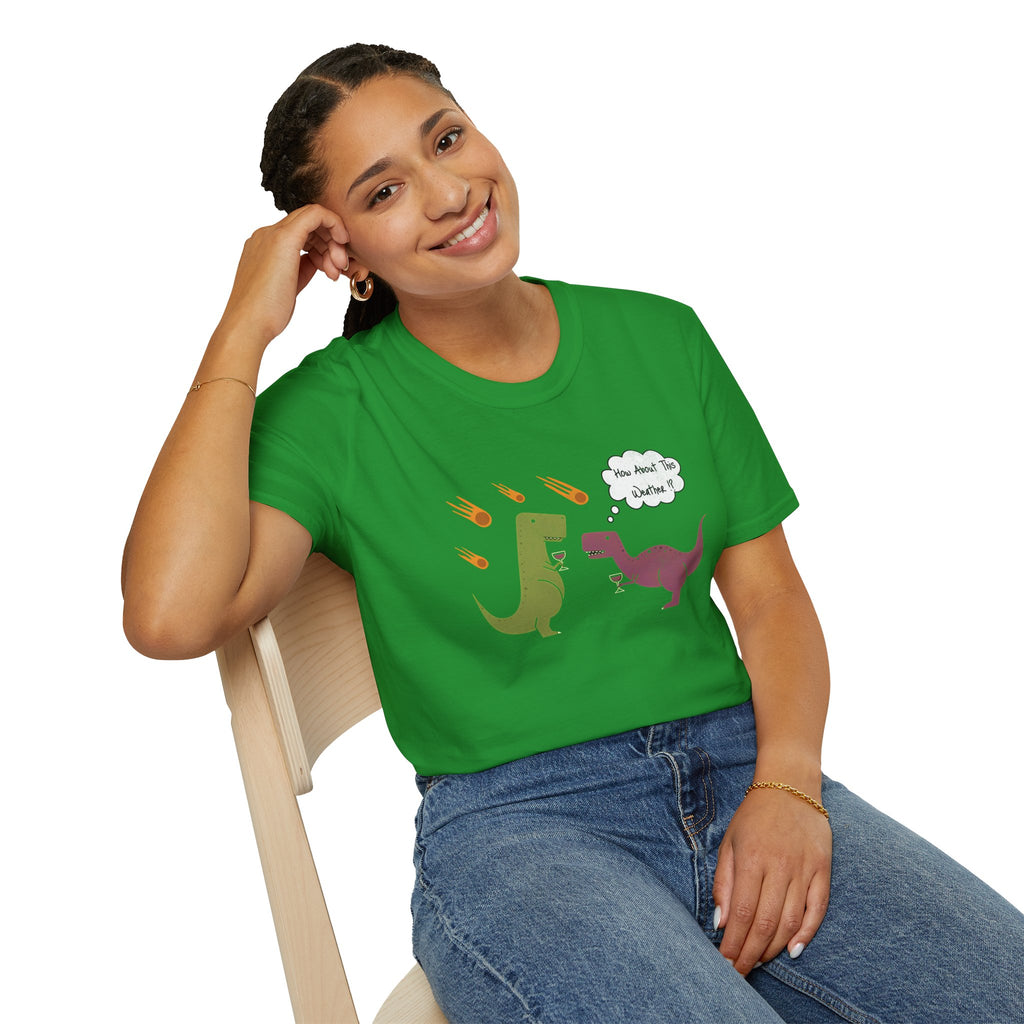 Funny T-Rex How About This Weather? Dino Puns T-Shirt