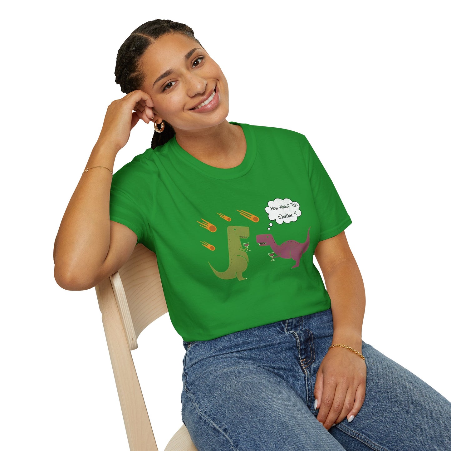 Funny T-Rex How About This Weather? Dino Puns T-Shirt