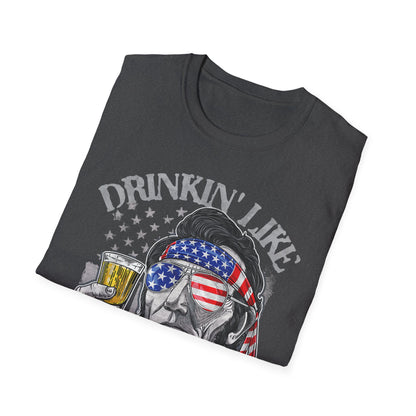 Drinkin' Like Lincoln Beer Drinking 4th of July President T-shirt