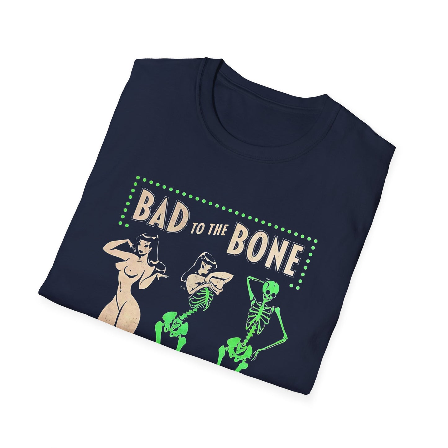 Bad to the Bone Halloween Skeleton Woman Baddie T-Shirt