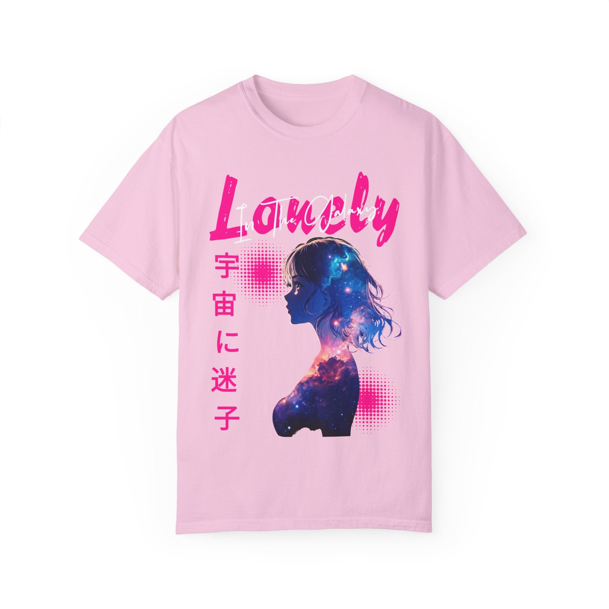 Lonely Space Galaxy Anime Girl T-shirt