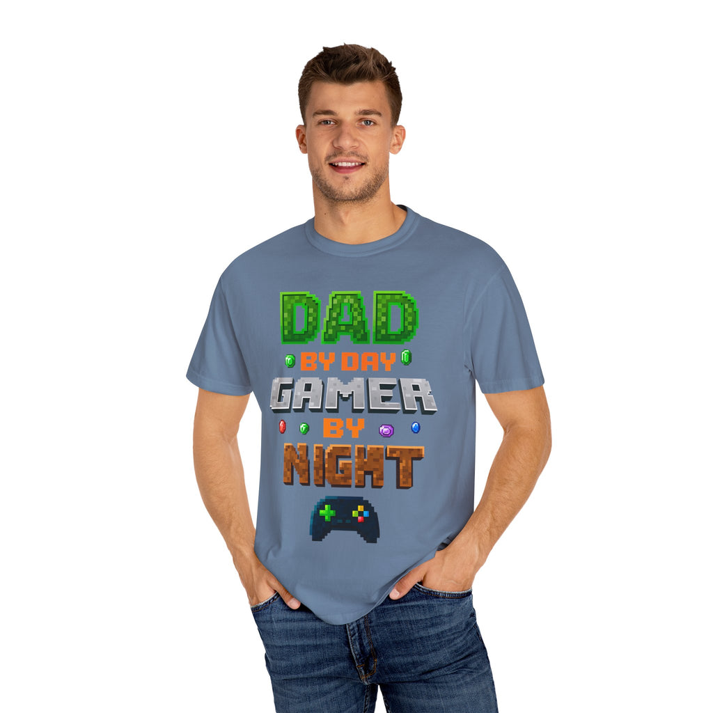 Dad By Day, Gamer By Night – Pixel Hero T-shirt