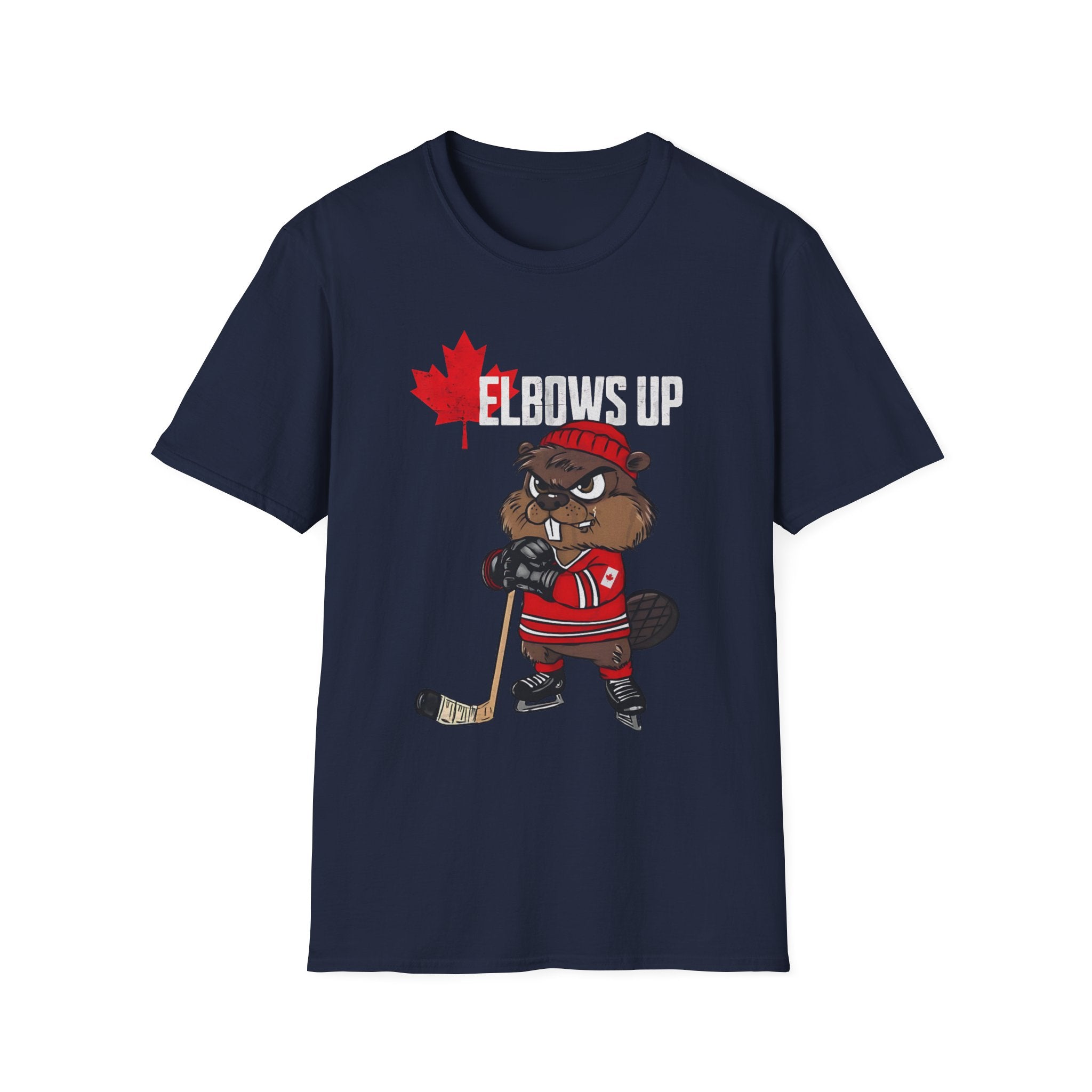 Beaver Hockey Elbows Up Canada Graphic Shirt