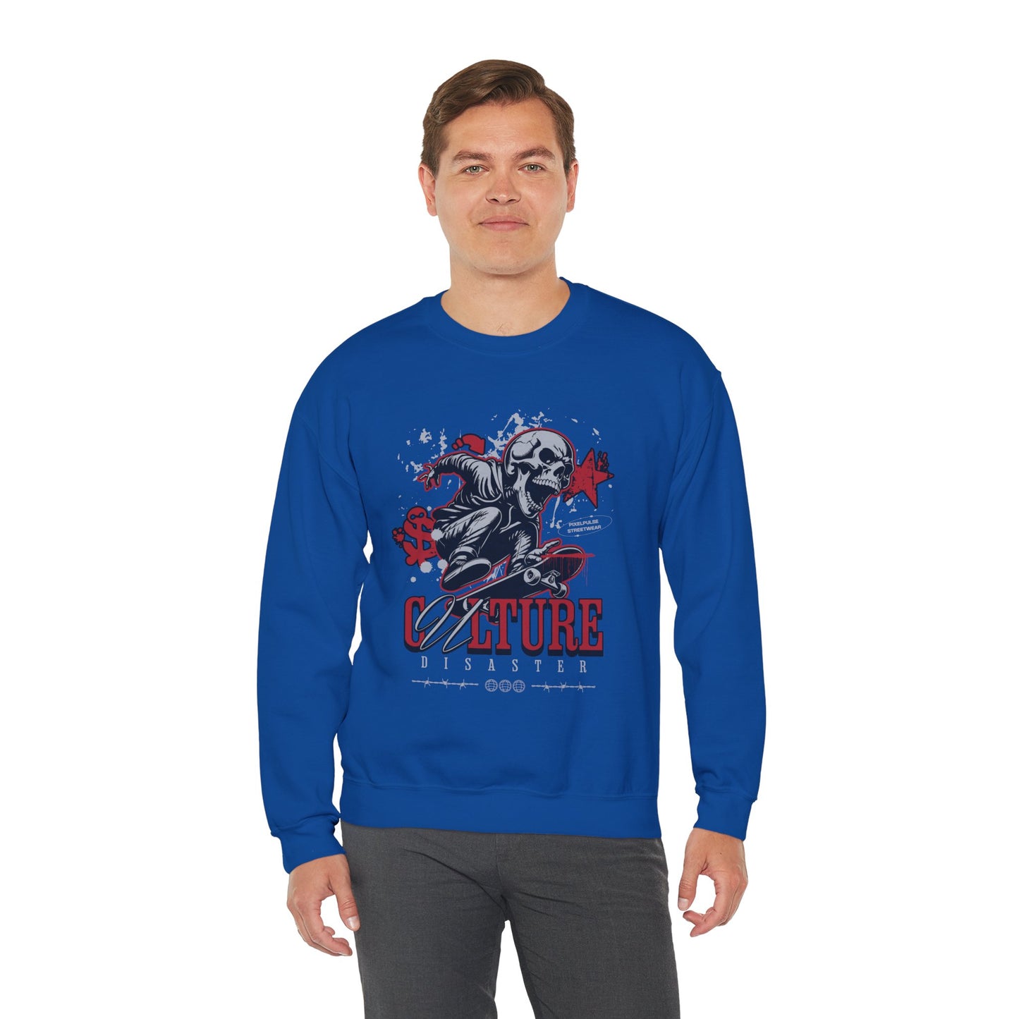 Funny Skull "Culture is a Disaster" Streetwear Sweatshirt