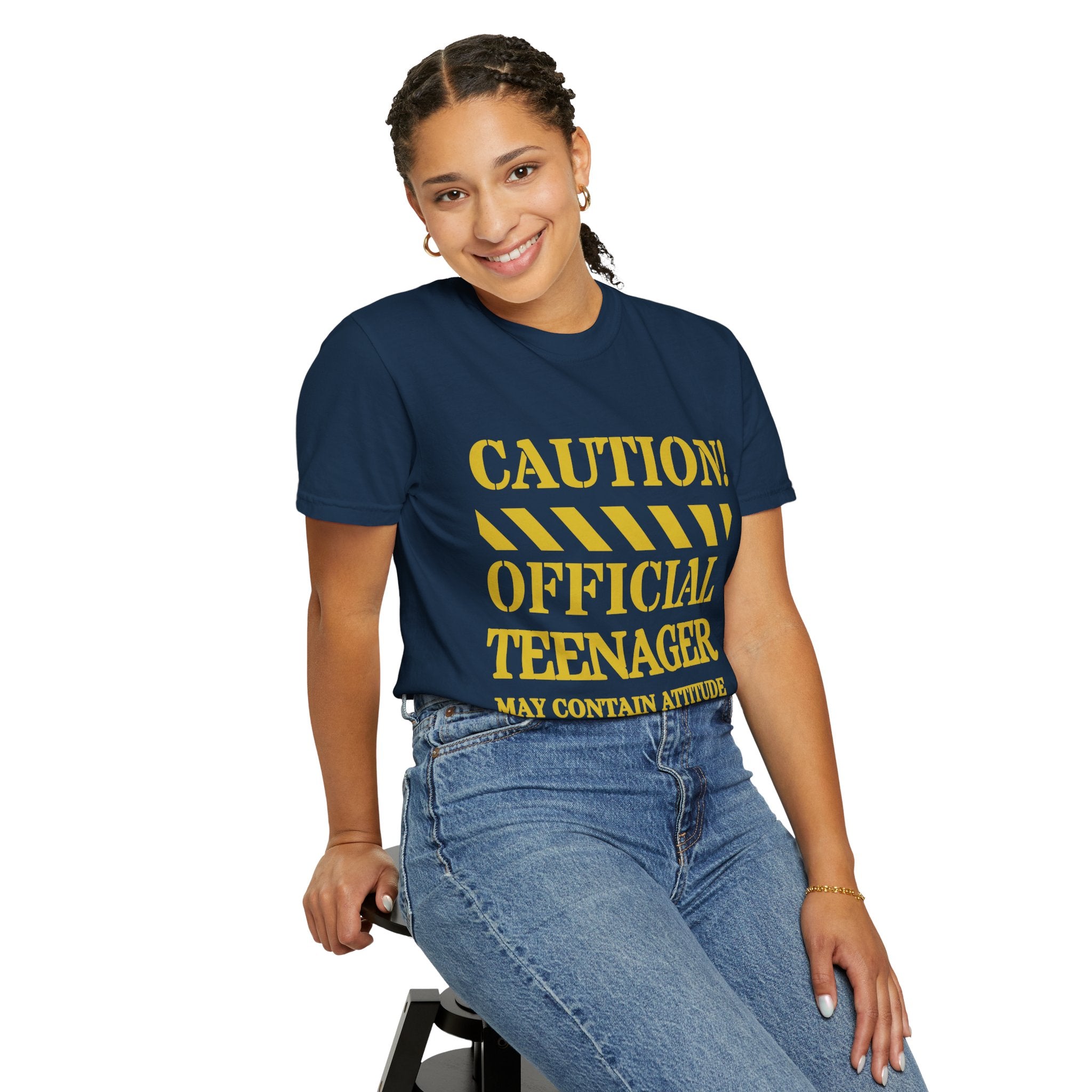 Caution! Official Teenager T-Shirt — 'May Contain Attitude' Youth Graphic Tee