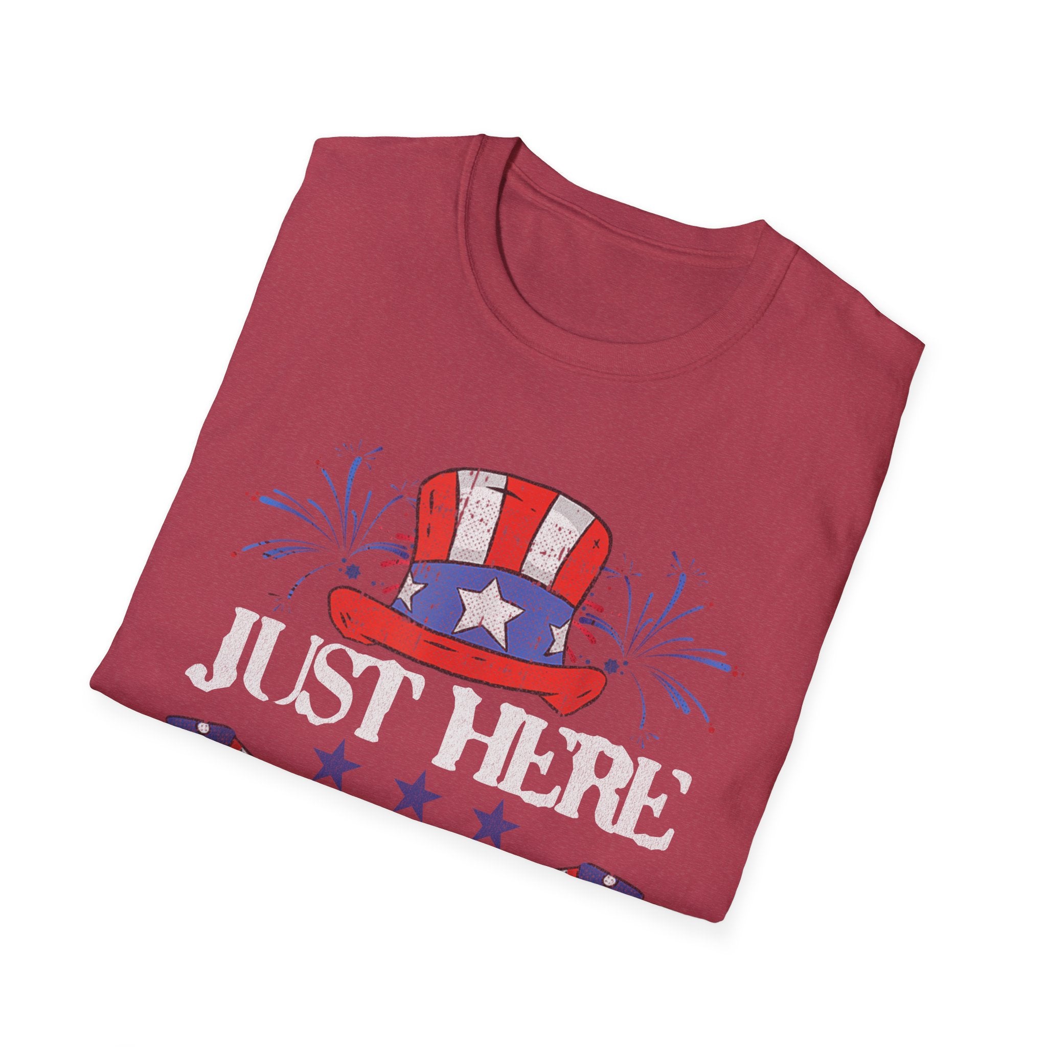 Just Here to Bang 4th of July Adult T-Shirt