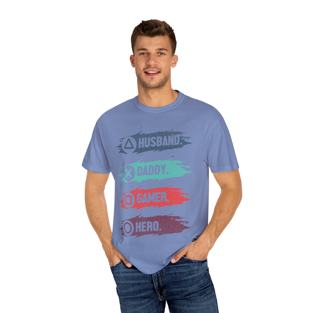 Husband Daddy Gamer Hero Funny Dad Gamer T-shirt