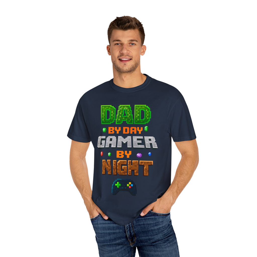 Dad By Day, Gamer By Night – Pixel Hero T-shirt