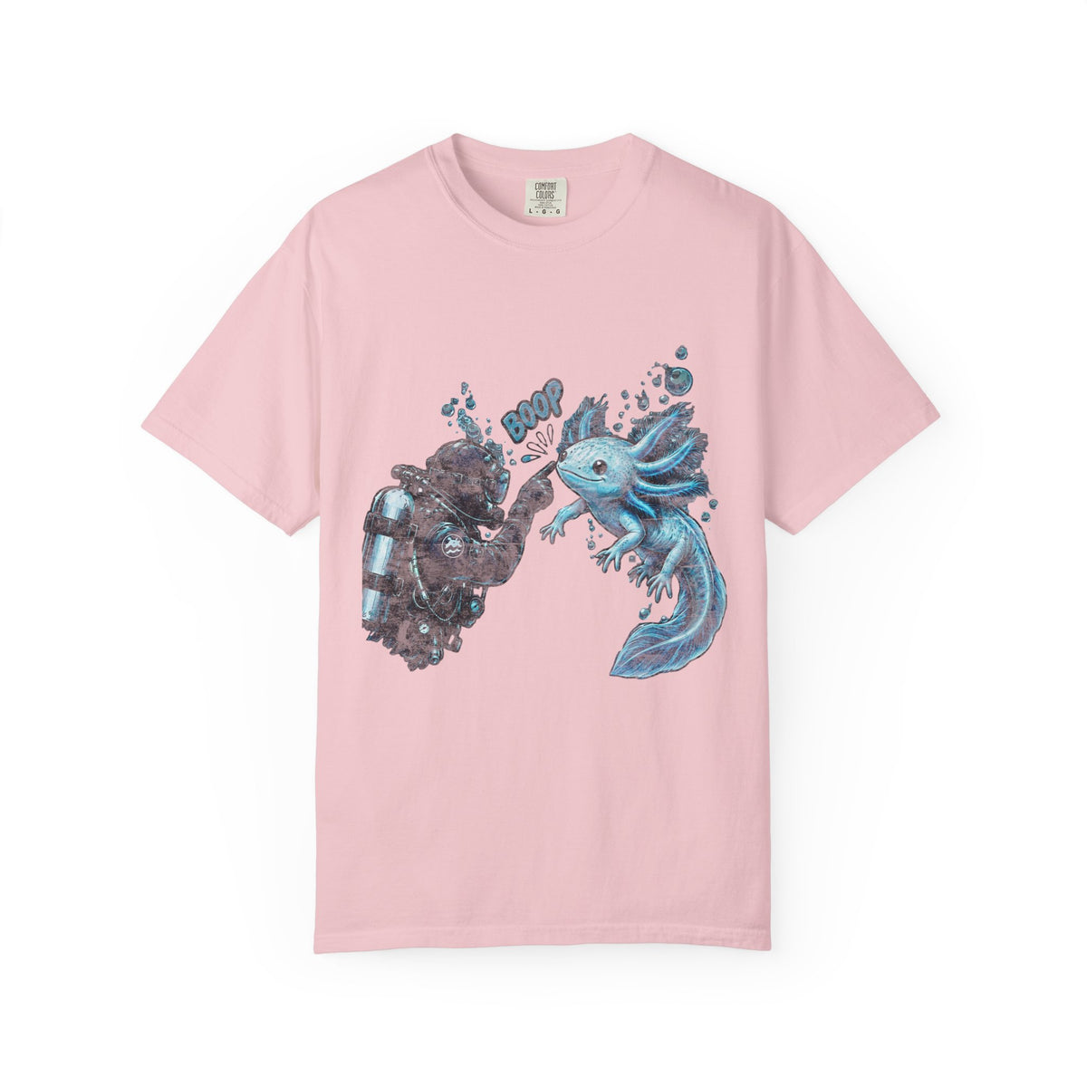 Axolotl Scuba Diving Shirt, Cute Amphibian Tee, Ocean Diver Gift, Scuba Diving Apparel, Water Animal Top | Comfort Colors® T-Shirt