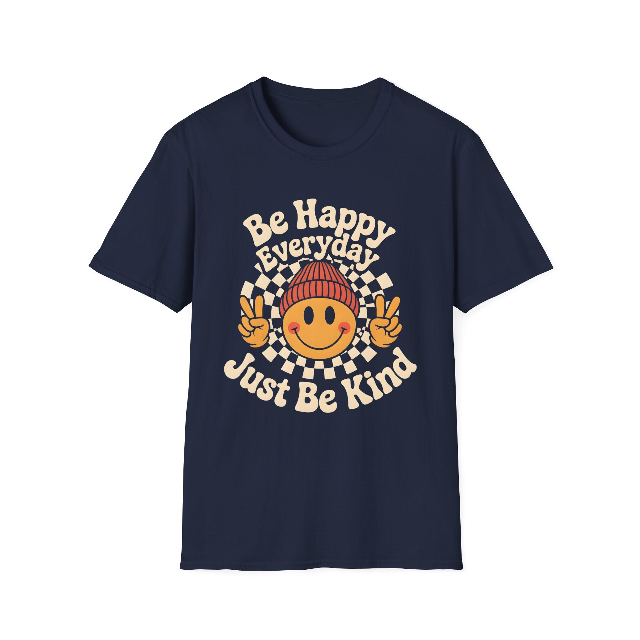 Be Happy Everyday Just Be Kind Cute Smiley Face T-Shirt