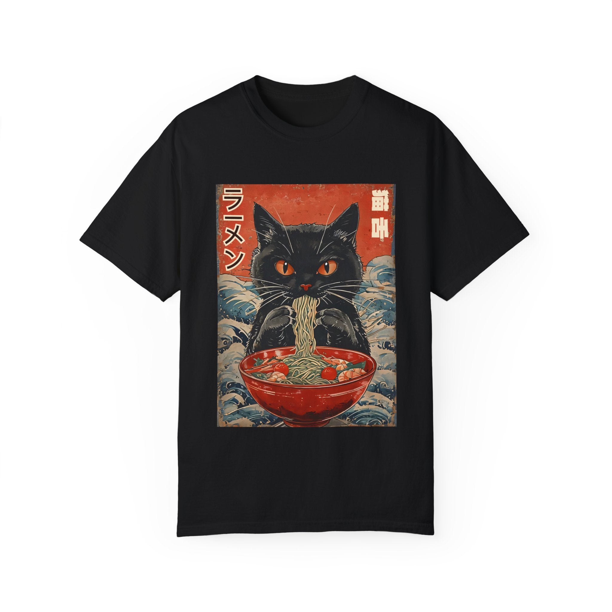 Japanese Cat Eating Ramen T-shirt