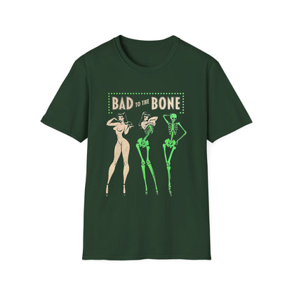 Bad to the Bone Halloween Skeleton Woman Baddie T-Shirt