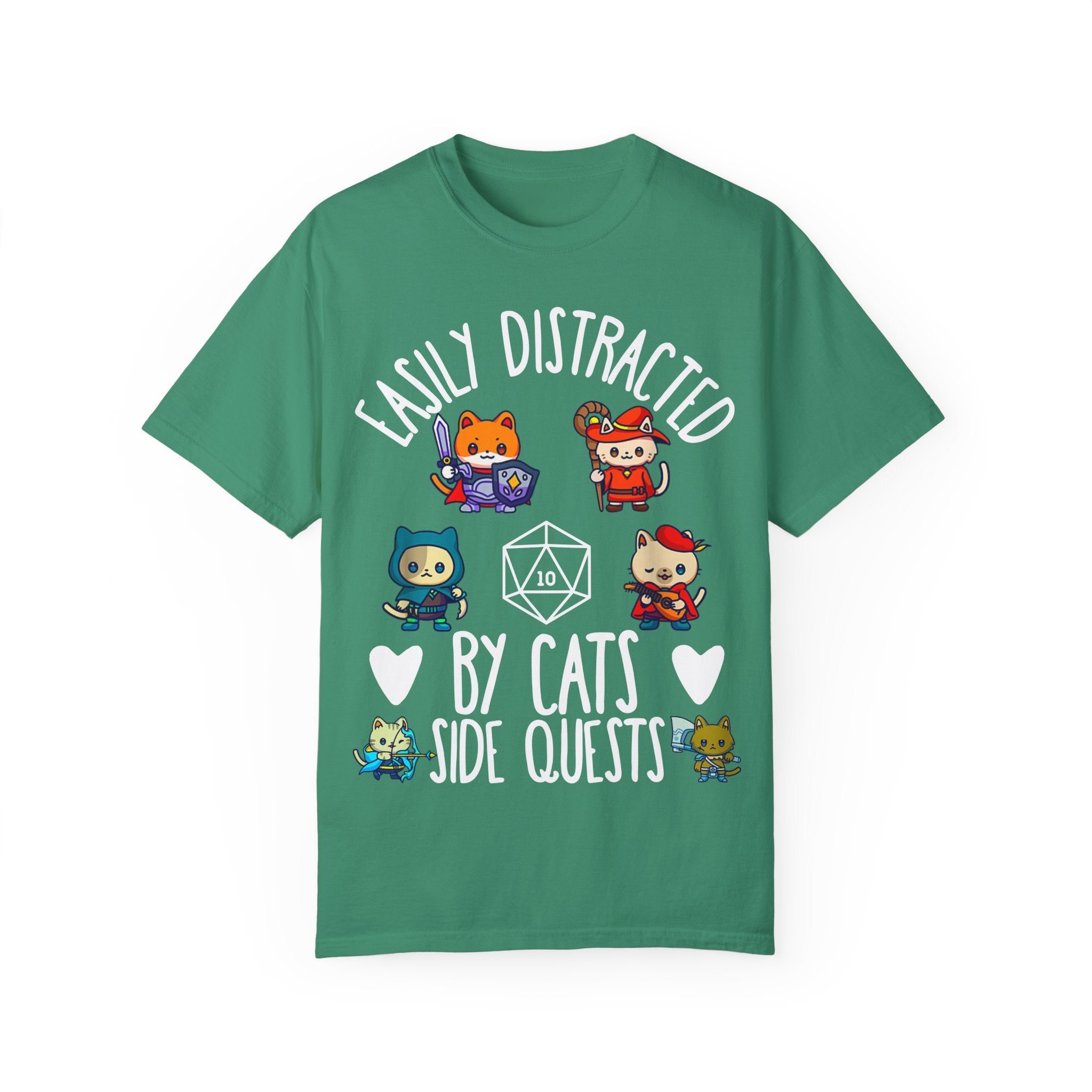 Easily Distracted by Cats and Side Quests T-shirt