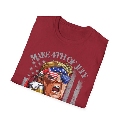 Make 4th of July Great Again Trump Beer Drinking T-Shirt