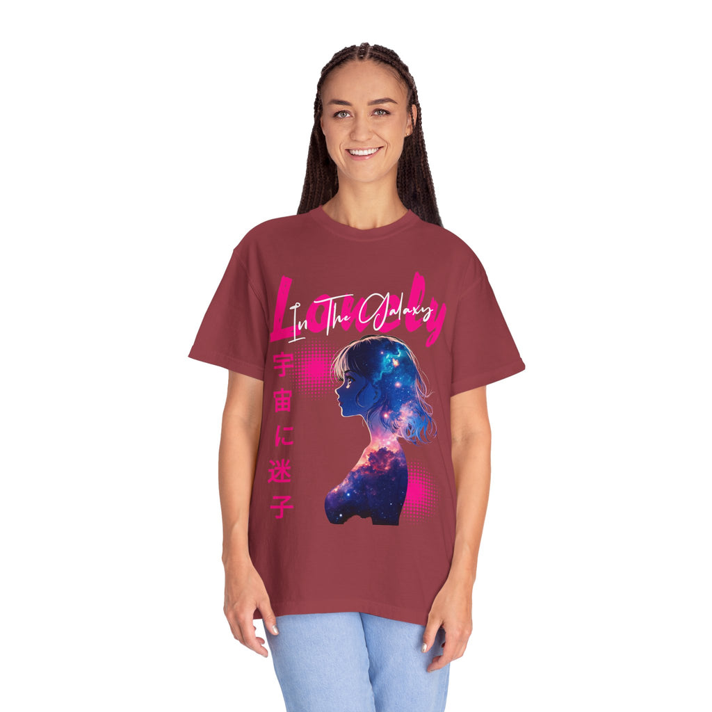 Lonely Space Galaxy Anime Girl T-shirt