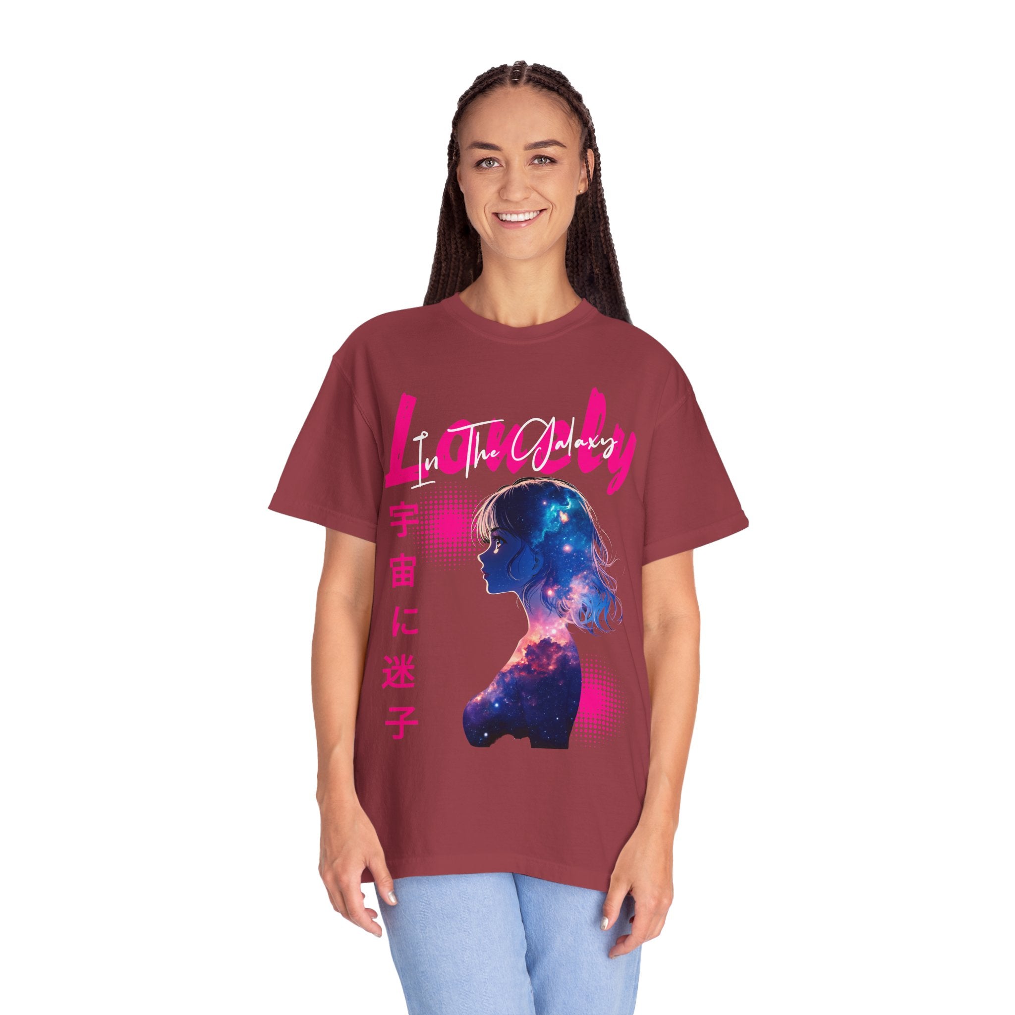 Lonely Space Galaxy Anime Girl T-shirt