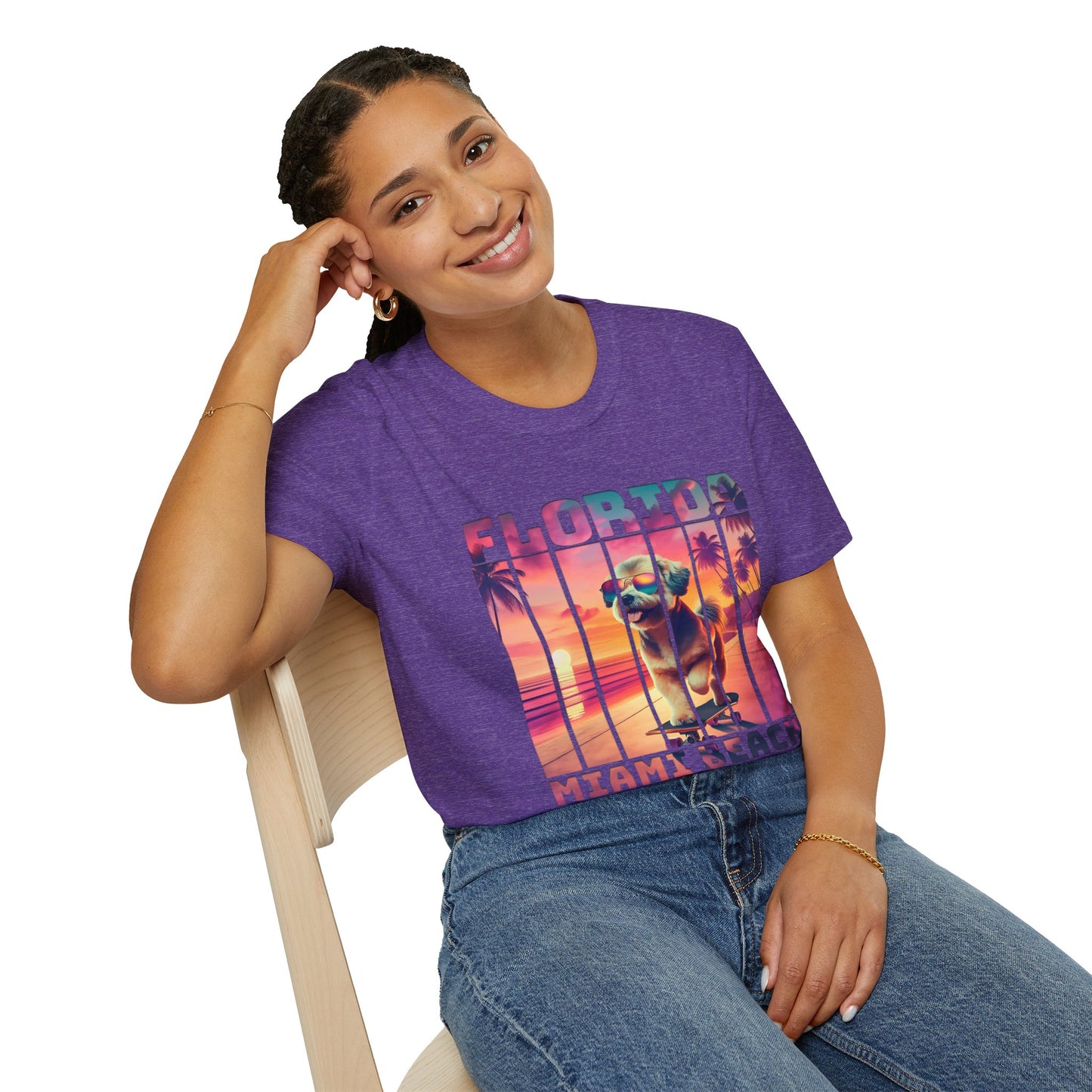 Florida Miami Beach Cool Summer Dog T-Shirt