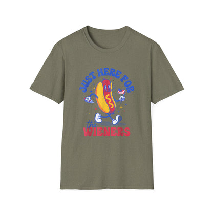 Hotdog 4th of July Just Here for the Weiners T-Shirt