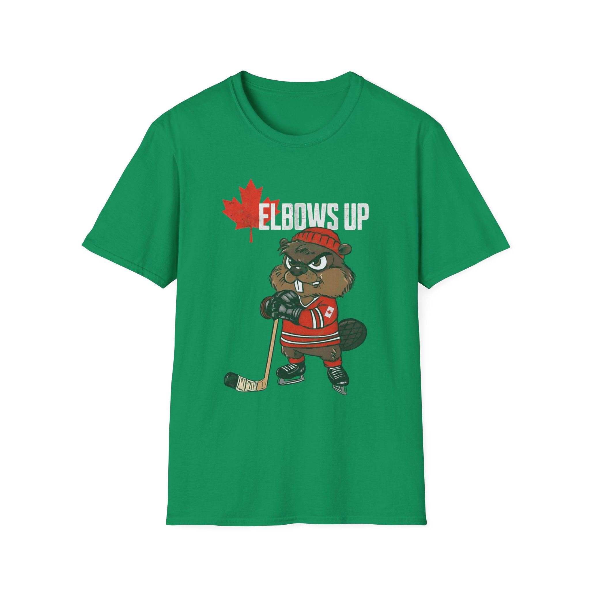 Beaver Hockey Elbows Up Canada Graphic Shirt