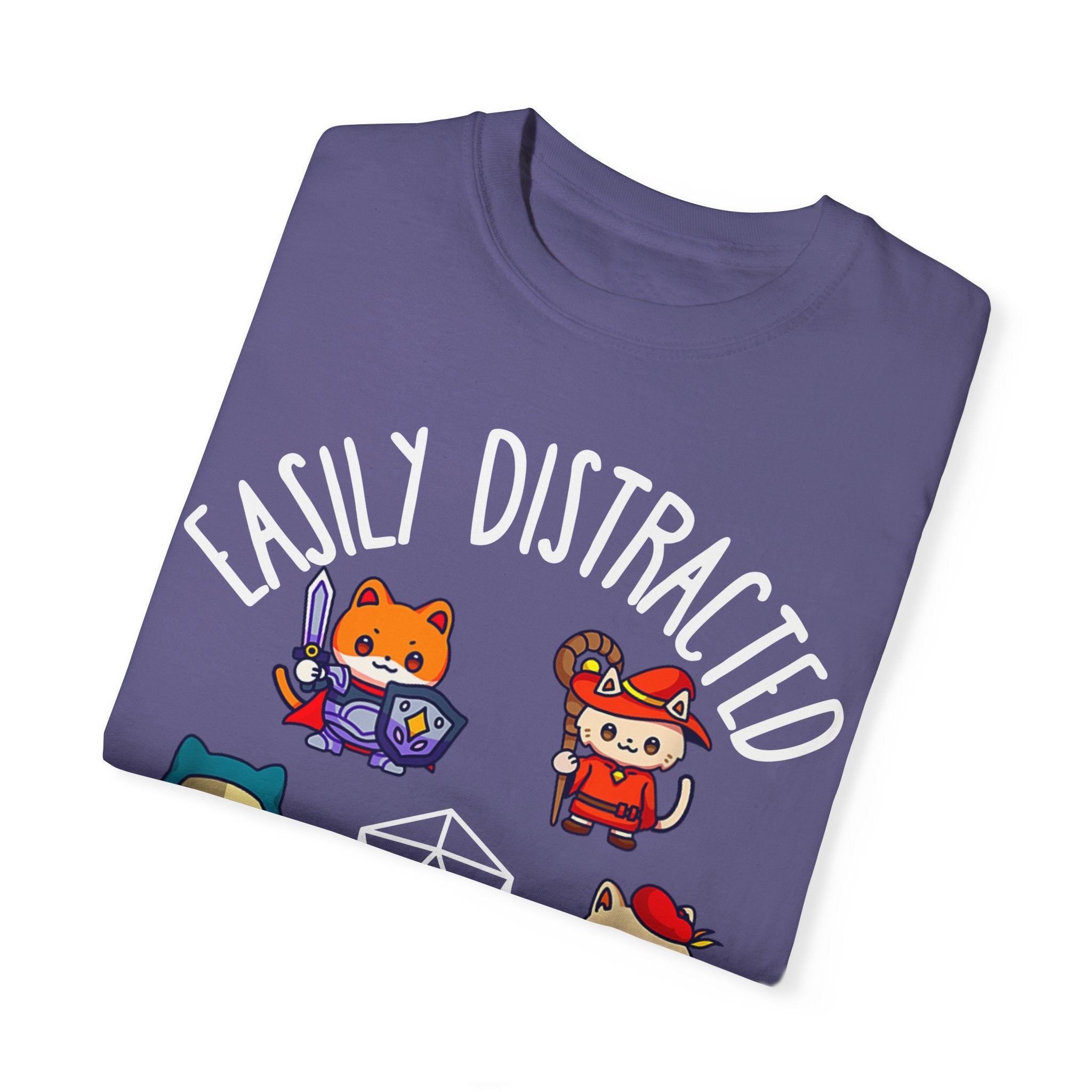 Easily Distracted by Cats and Side Quests T-shirt