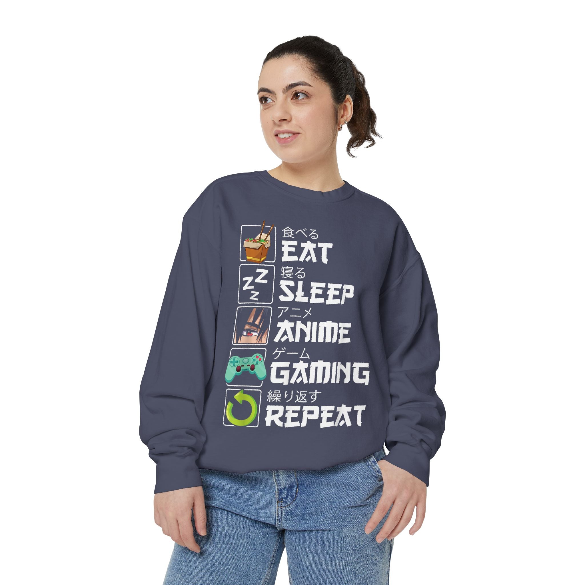 Anime Eat Sleep Anime Gaming Repeat – Funny Anime Gamer Sweatshirt