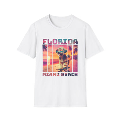 Florida Miami Beach Cool Summer Dog T-Shirt