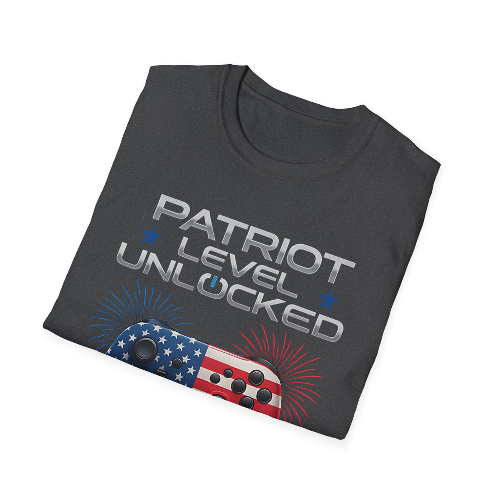 Gamer Level Unlocked Patriot 4th Of July Gaming T-Shirt