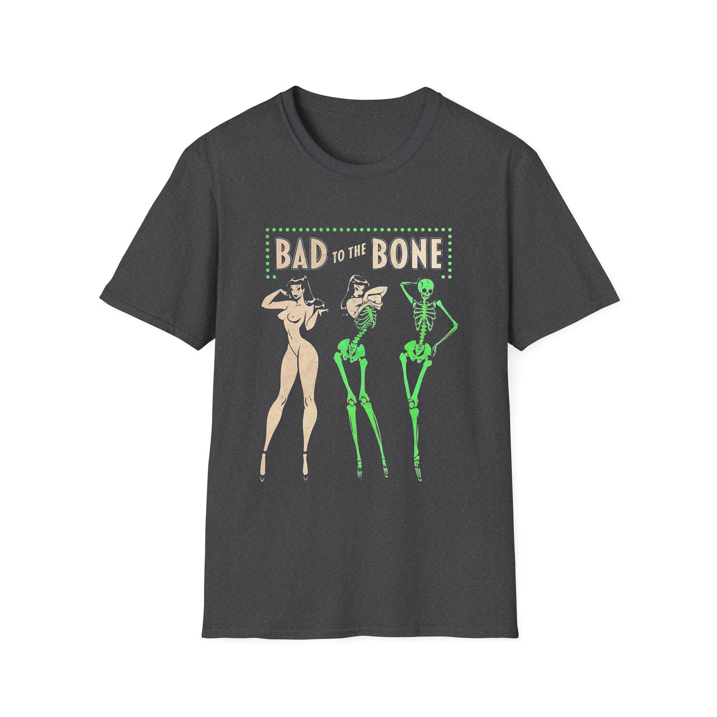 Bad to the Bone Halloween Skeleton Woman Baddie T-Shirt