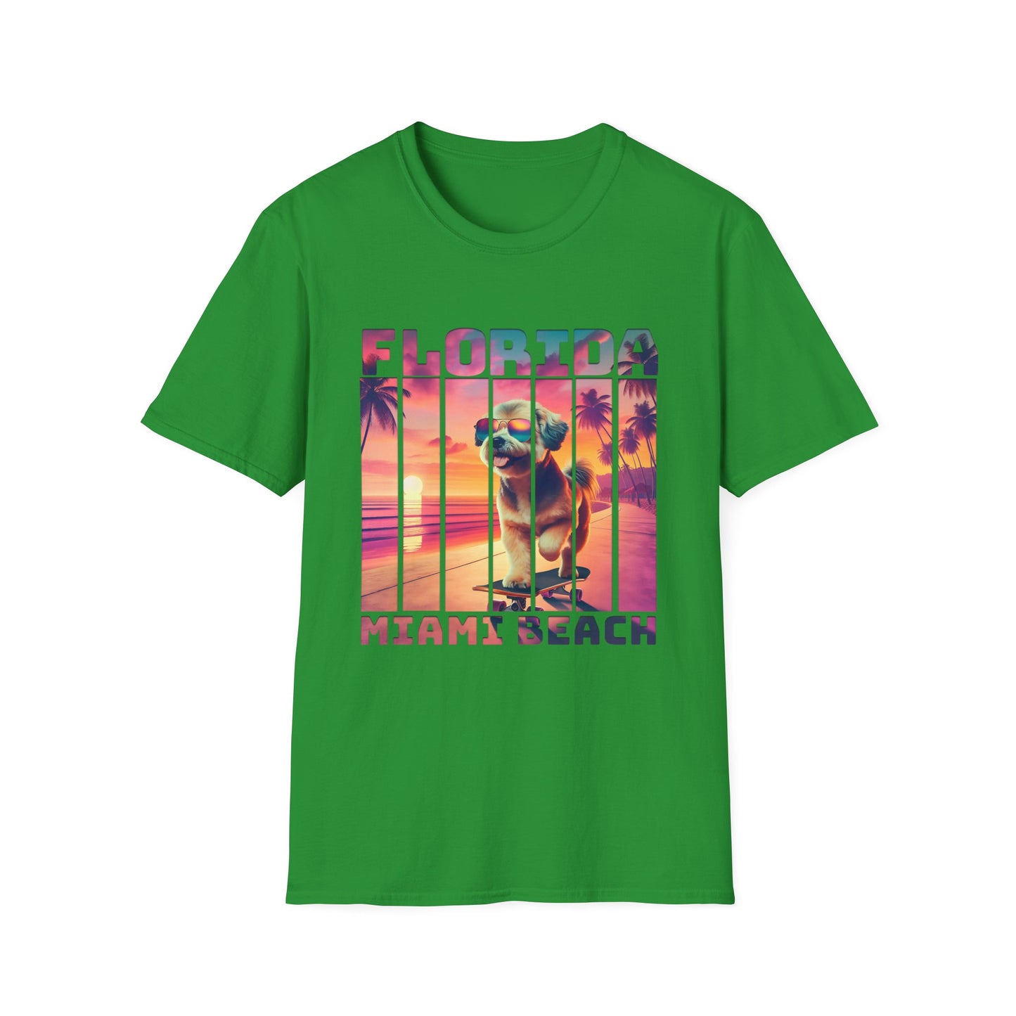 Florida Miami Beach Cool Summer Dog T-Shirt