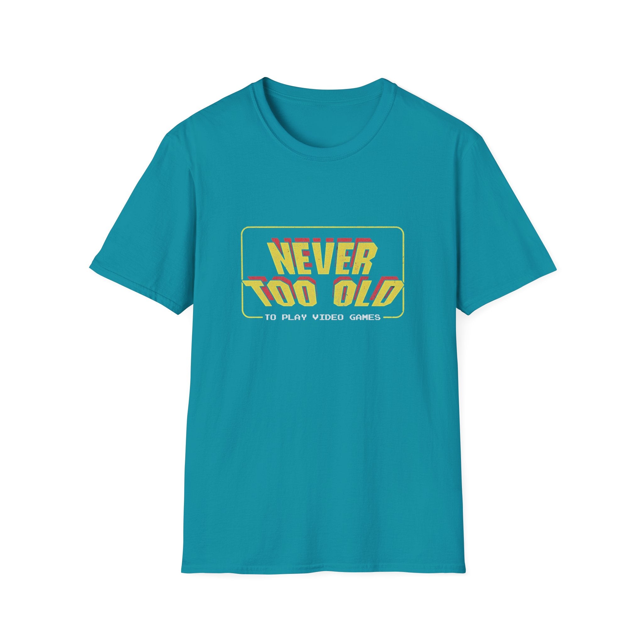 Never Too Old to Play Video Games Funny Retro Gamer T-Shirt