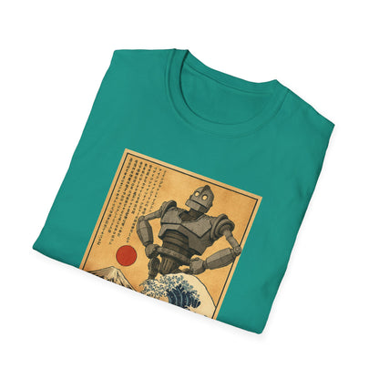 Giant Robot Over Mount Fuji Retro Anime T-shirt