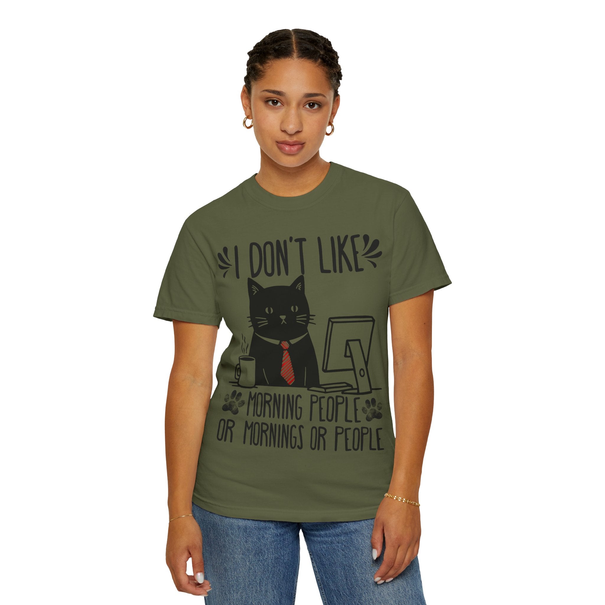 I Don’t Like Morning People... Or Mornings... Or People Funny Cat T-shirt